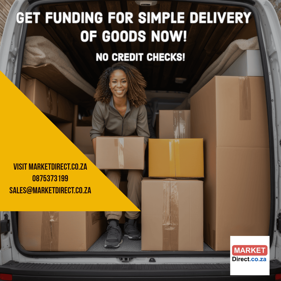 MarketDirect Purchase Order And Tender Finance Female Delivering Boxes In A White Van