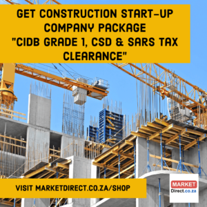 Get construction start-up company package - cidb grade 1, csd, sars tax clearance