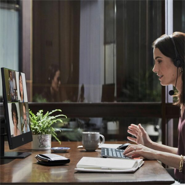 HP ProOne 440 G9 All-in-One PC (6B221EA) - Woman Working In An Online Meeting Or Webinar